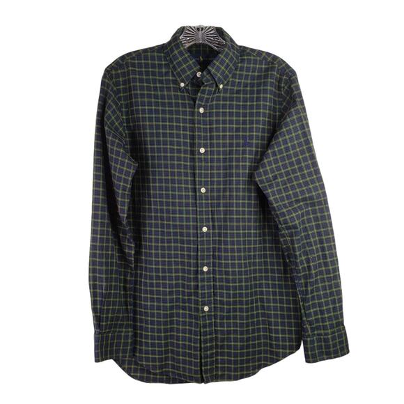 Polo Ralph Lauren Shirt Oxford Men's Small Tartan Blue Plaid LS Button Down - Picture 2 of 7